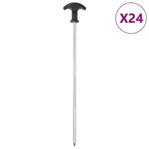 vidaXL 24 db horganyzott ac&eacute;l s&aacute;torc&ouml;vek 30 cm &Oslash;7 mm