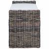 vidaXL T&aacute;rol&oacute;pad p&aacute;rn&aacute;val Fekete Mos&aacute;s 110 x 40 x 50 cm Rattan
