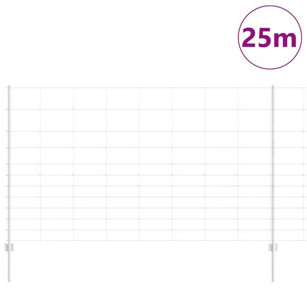 vidaXL Ker&iacute;t&eacute;s oszlopokkal Ez&uuml;st 1,4 x 25 m Ac&eacute;l