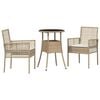 vidaXL Kert étkező szett 3 pcs Bézs Poli rattan