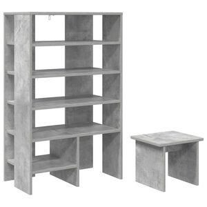 vidaXL Cipőszekr&eacute;ny 2 db 62 x 35 x 100 cm Szerelt Fa Betonsz&uuml;rke