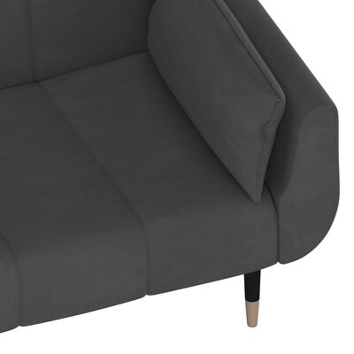 vidaXL kétszemélyes sötétszürke bársony kanapéágy 2 párnával