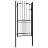 vidaXL T&uuml;sk&eacute;s ker&iacute;t&eacute;si kapu z&aacute;rral Fekete 100 x 200 cm Porsz&oacute;rt Ac&eacute;l