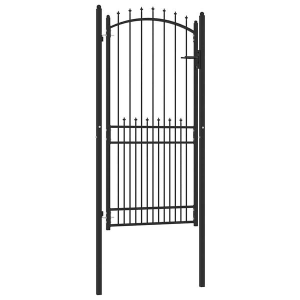 vidaXL T&uuml;sk&eacute;s ker&iacute;t&eacute;si kapu z&aacute;rral Fekete 100 x 200 cm Porsz&oacute;rt Ac&eacute;l