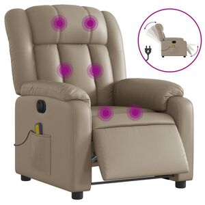 vidaXL k&aacute;v&eacute;sz&iacute;nű műbőr elektromos d&ouml;nthető massz&aacute;zsfotel