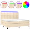 vidaXL kr&eacute;msz&iacute;nű sz&ouml;vet rug&oacute;s &eacute;s LED-es &aacute;gy matraccal 200 x 200 cm