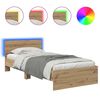 vidaXL &Aacute;gykeret LED -es l&aacute;mp&aacute;kkal Artisan t&ouml;lgy 90 x 200 cm Faanyag