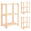 vidaXL 3 db 3-szintes t&ouml;m&ouml;r fenyőfa t&aacute;rol&oacute;polc 150 kg 60 x 38 x 90 cm