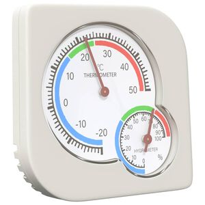 vidaXL Hőm&eacute;rs&eacute;klet Higr&oacute;m&eacute;ter Feh&eacute;r 7,5 x 7,5 x 1,2 cm ABS