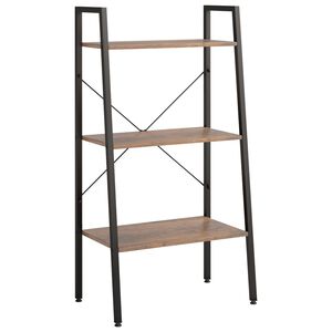 vidaXL 3 szintes s&ouml;t&eacute;tbarna &eacute;s fekete &aacute;ll&oacute;polc 56 x 35 x 108 cm
