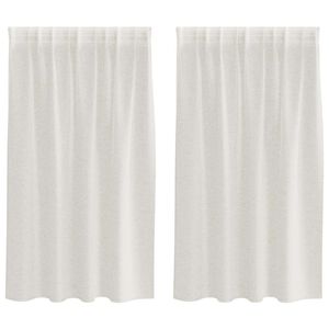 vidaXL Voile F&uuml;gg&ouml;ny f&uuml;gg&ouml;ny&ouml;kkel 2 pcs Kr&eacute;m 140 x 140 cm Poli&eacute;szter