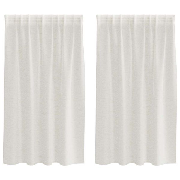 vidaXL Voile F&uuml;gg&ouml;ny f&uuml;gg&ouml;ny&ouml;kkel 2 pcs Kr&eacute;m 140 x 140 cm Poli&eacute;szter