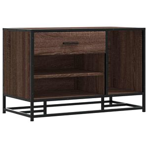 vidaXL cipőpad barna t&ouml;lgy 80x40x53,5 cm G&eacute;pi fa &eacute;s f&eacute;m