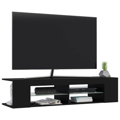 vidaXL fekete TV-szekrény LED-lámpákkal 135 x 39 x 30 cm