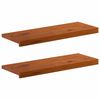 vidaXL L&eacute;pcsőfok 2 db 80 x 25 x 2 cm Barna T&ouml;m&ouml;r T&ouml;lgyfa