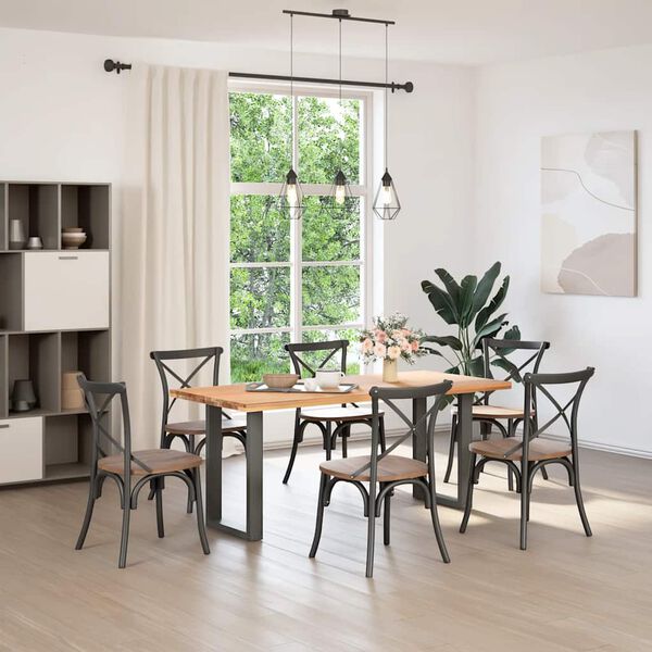 vidaXL 2 db antracitsz&uuml;rke, U alak&uacute; ac&eacute;l &eacute;tkezőasztal l&aacute;b 50 x (72-73) cm