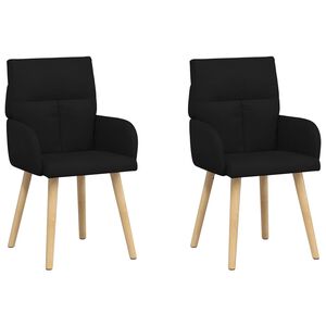 vidaXL &Eacute;tkező Sz&eacute;kek 2 pcs Sz&ouml;vet Fekete 60 x 56 x 96 cm