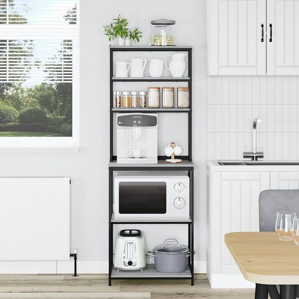 vidaXL Konyhai polc Sz&uuml;rke Sonoma 60 x 40 x 168 cm Faanyag