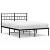 vidaXL fekete f&eacute;m &aacute;gykeret fejt&aacute;ml&aacute;val 135 x 190 cm
