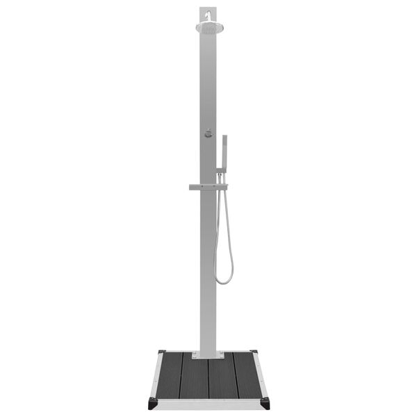 vidaXL kültéri WPC és rozsdamentes acél zuhany és zuhanytálca