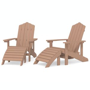 vidaXL 2 db barna HDPE kerti adirondack sz&eacute;k l&aacute;btart&oacute;val