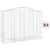 vidaXL 4 db &iacute;ves horganyzott vas gabion kos&aacute;r 200x50x140/160 cm