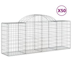 vidaXL 50 db &iacute;ves horganyzott vas gabion kos&aacute;r 200x50x80/100 cm