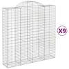 vidaXL 9 db &iacute;ves horganyzott vas gabion kos&aacute;r 200x50x200/220 cm