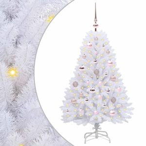 vidaXL Műanyag Hajtogat&oacute;s Kar&aacute;csonyfa Feh&eacute;r 120 cm PVC &eacute;s Ac&eacute;l