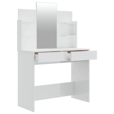 vidaXL magasfényű fehér fésülködőasztal-szett 96 x 40 x 142 cm