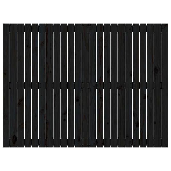 vidaXL fekete t&ouml;m&ouml;r fenyőfa fali fejt&aacute;mla 146,5x3x110 cm