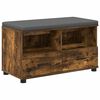 vidaXL Előt&eacute;r pad F&uuml;st&ouml;lt T&ouml;lgy 80 x 38 x 46 cm Műanyag Fa &eacute;s Sz&ouml;vet