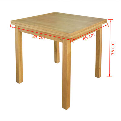 vidaXL kihúzható tömör tölgyfa asztal 85 x 85 x 75 cm