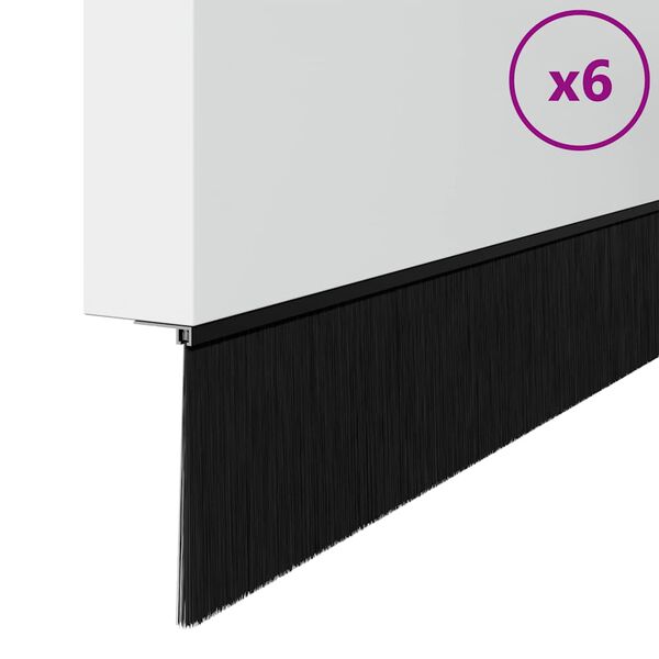 vidaXL &Ouml;ntapad&oacute; ajt&oacute; kefe t&ouml;m&iacute;t&eacute;sek 6 pcs Fekete 100 cm