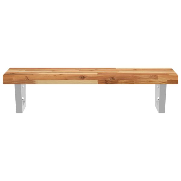 vidaXL ac&eacute;l &eacute;s t&ouml;m&ouml;r ak&aacute;cfa falra szerelhető mosd&oacute;polc