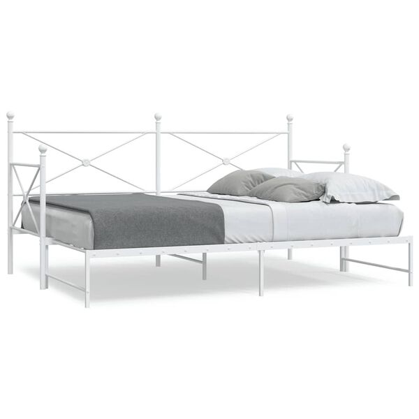 vidaXL Daybed with Trundle without Mattress White 80x200 cm ac&eacute;l
