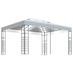 vidaXL feh&eacute;r pavilon LED f&eacute;nyf&uuml;z&eacute;rrel 4 x 3 x 2,7 m