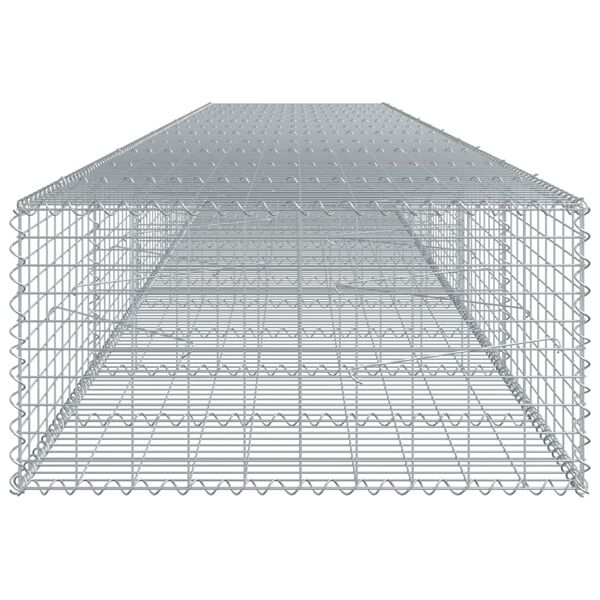 vidaXL horganyzott vas gabion kosár fedéllel 600 x 100 x 50 cm
