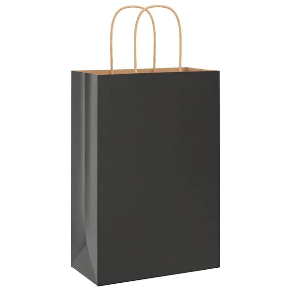vidaXL 250 db fekete pap&iacute;rzacsk&oacute;k foganty&uacute;kkal 21x11x31 cm