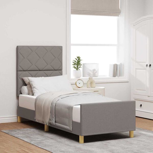 vidaXL Ágykeret fejtámlával Tópszínű 80 x 200 cm szövet