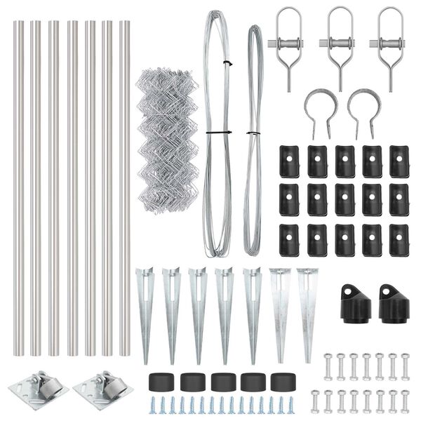 vidaXL Ker&iacute;t&eacute;soszlop Ez&uuml;st 10 x 1 m (40 x 40 mm r&aacute;cs) Ac&eacute;l