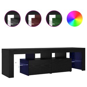 vidaXL fekete t&ouml;lgy szerelt fa TV-szekr&eacute;ny LED-ekkel 140x36,5x40 cm