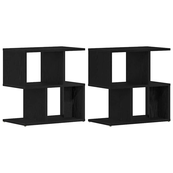 vidaXL &Eacute;jjeliszekr&eacute;ny 2 pcs Fekete t&ouml;lgy 50 x 30 x 51,5 cm Faanyag