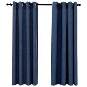 vidaXL 2 db k&eacute;k v&aacute;szonhat&aacute;s&uacute; s&ouml;t&eacute;t&iacute;tőf&uuml;gg&ouml;ny fűzőkarik&aacute;val 140x175 cm