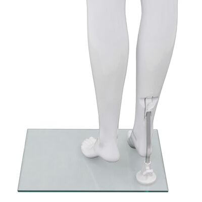 vidaXL fényes fehér, egész alakos női próbababa üvegtalppal 175 cm