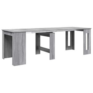 vidaXL &Eacute;tkezőasztal 240 x 85 x 75 cm Szerelt Fa Sz&uuml;rke Sonoma