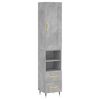vidaXL betonsz&uuml;rke szerelt fa magasszekr&eacute;ny 34,5x34x180 cm