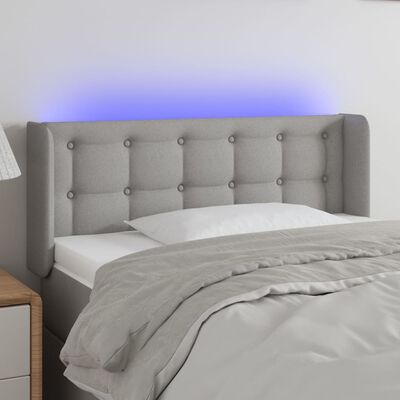 vidaXL világosszürke szövet LED-es fejtámla 93 x 16 x 78/88 cm