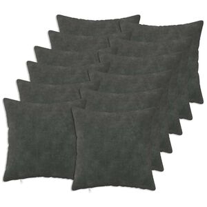 vidaXL P&aacute;rna 12 db HEERLEN Antracitsz&uuml;rke 40 x 40 cm Mikrosz&aacute;las Pl&uuml;ss
