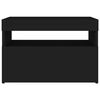 vidaXL fekete éjjeliszekrény LED-lámpákkal 60x35x40 cm szerelt fa